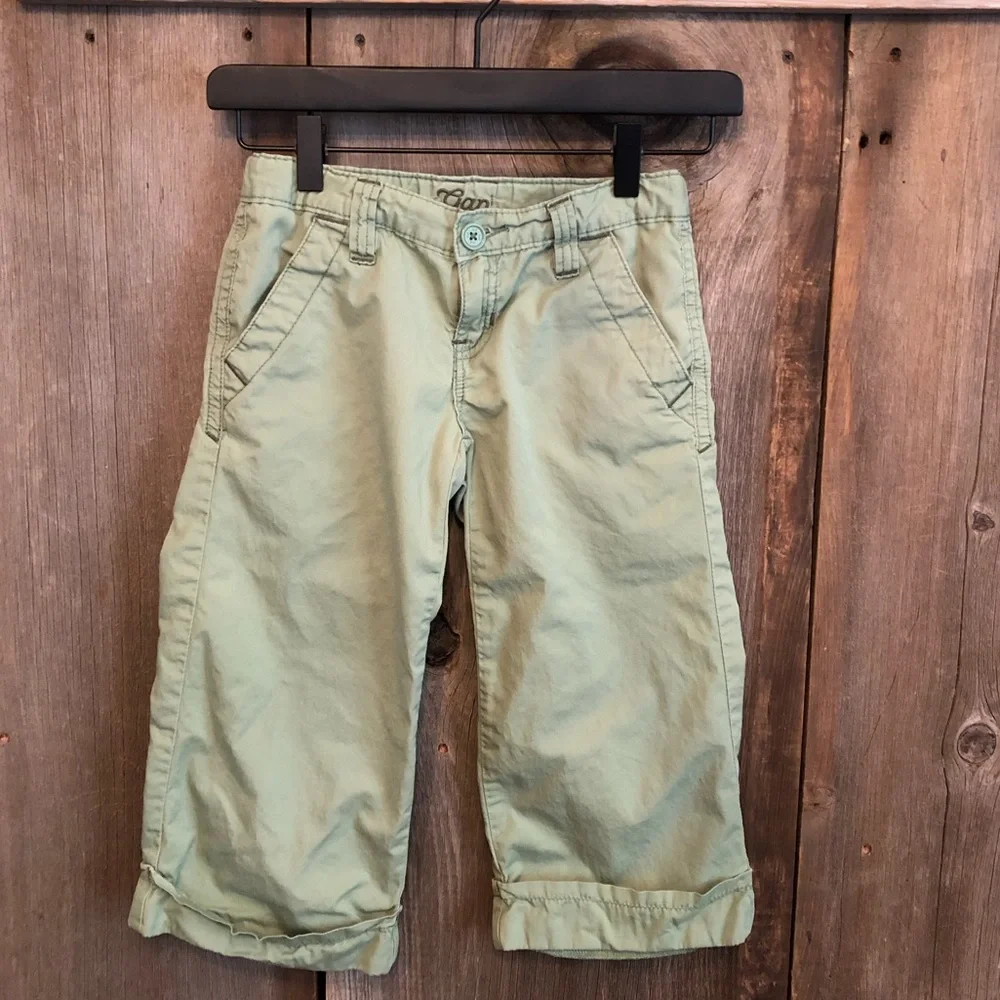 GapKids Green Lightweight Chino Pants Wide Leg Size 8 Regular